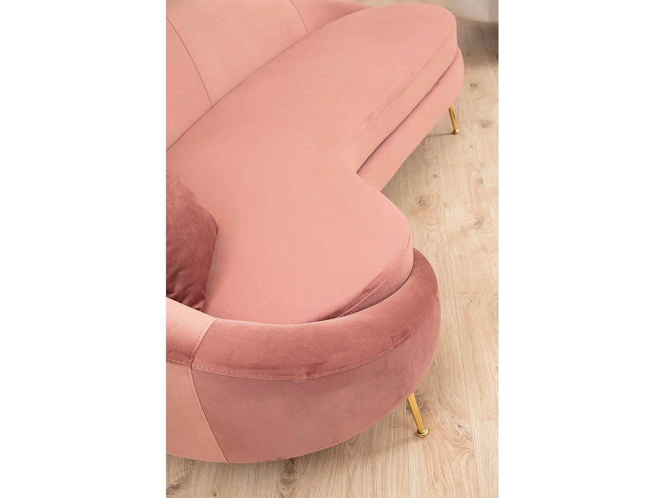 Sofá Altadena 103, Rosa, 255x120x85cm, Tapiz, Patas: Metal