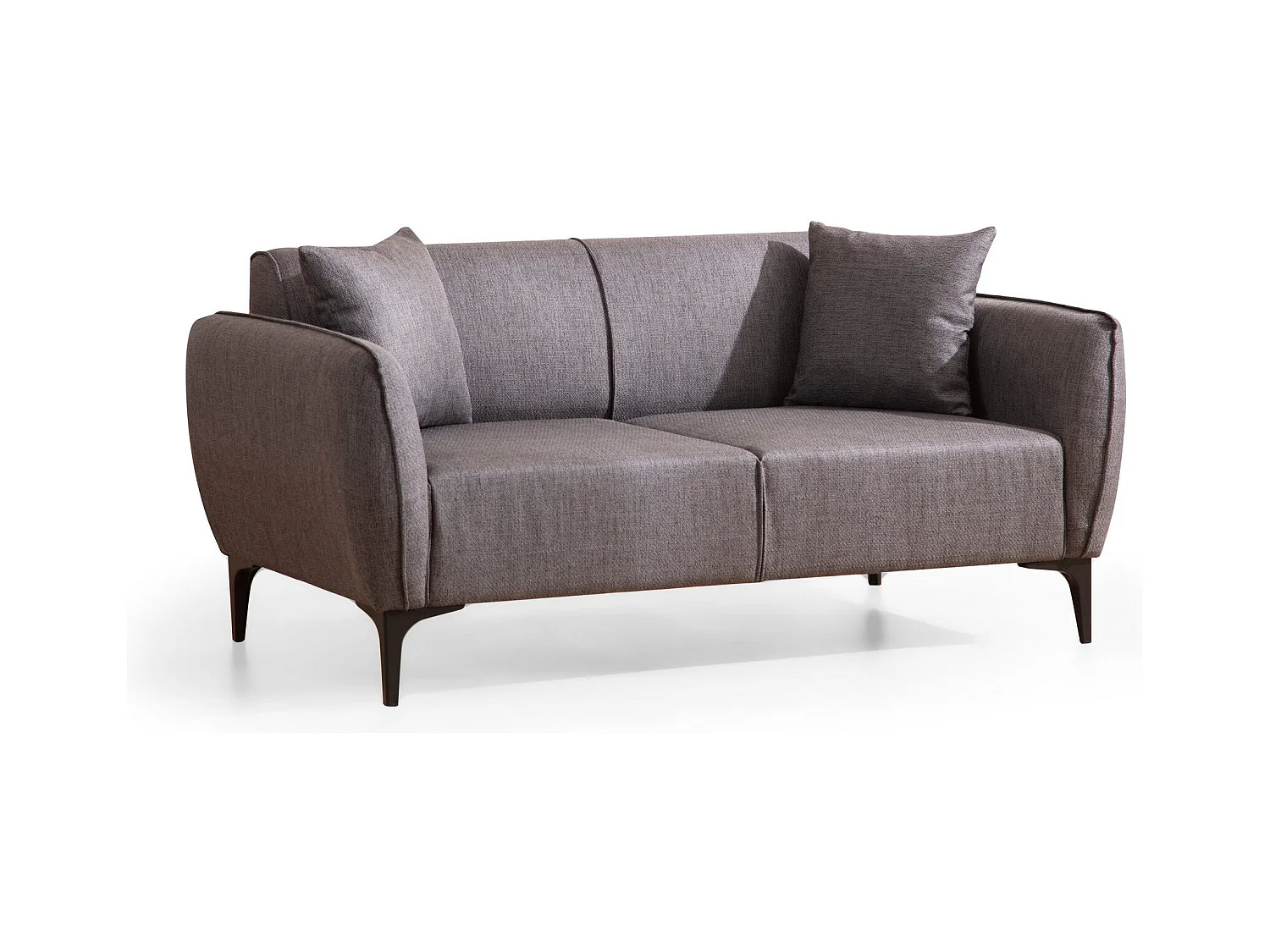 Canapé 2 places avec 2 coussins Torga Tissu Gris foncé