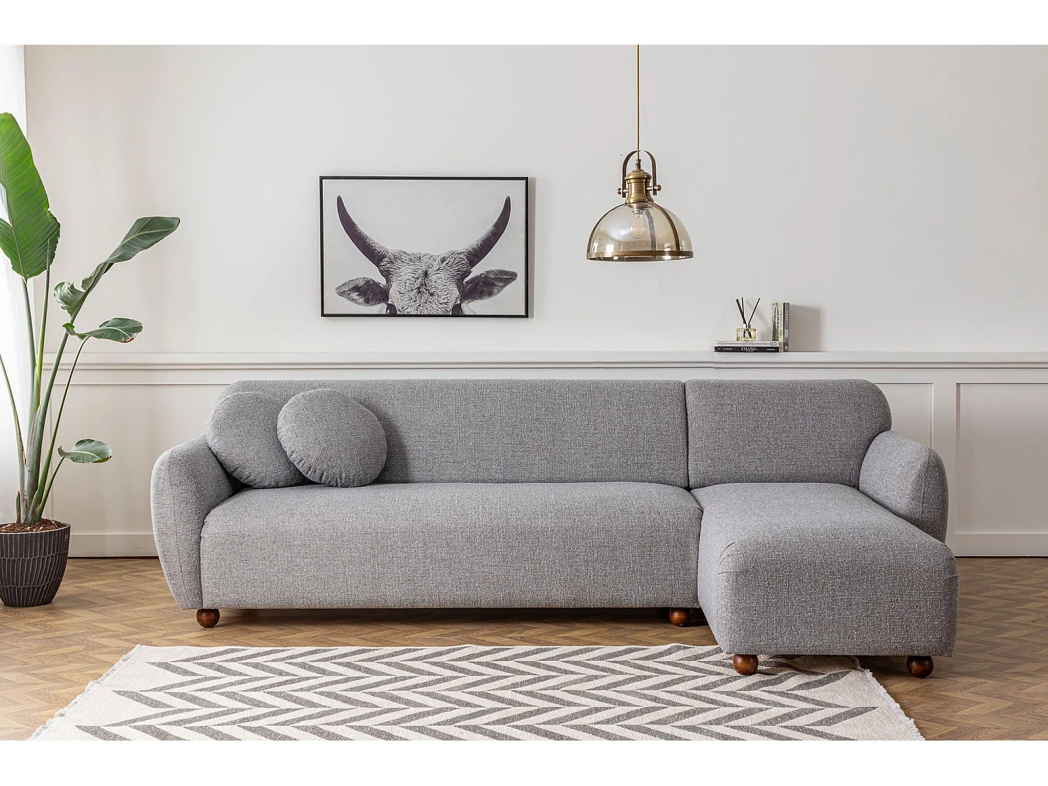 Sofá rinconero Altadena 189, Gris, 273x162x86cm