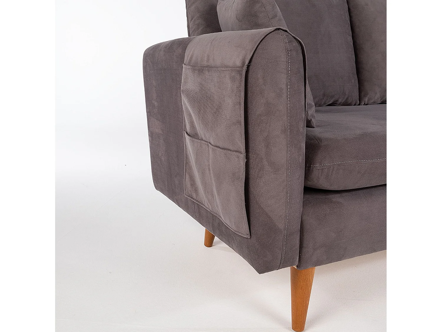 Canapé 3 places Meganisi Velours Anthracite