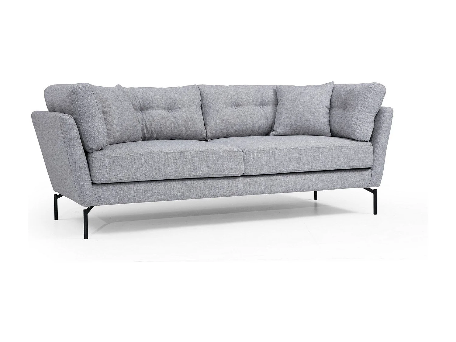 Sofá Altadena 186, Gris, 214x90x84cm, Tapiz, Patas: Metal, Parcialmente montado