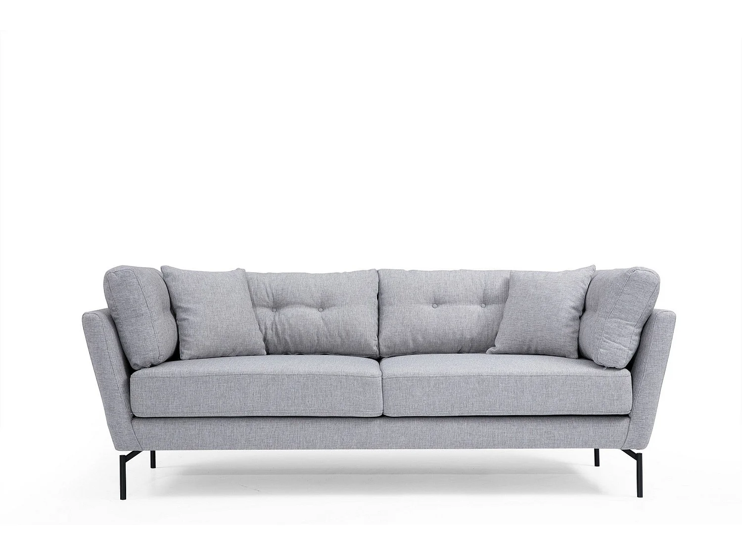 Canapé 3 places avec 2 coussins Campsis Tissu Gris