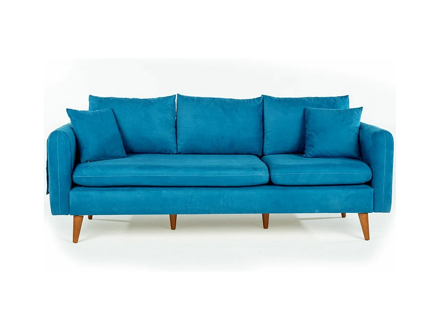 Kama blauw fluwelen 3-zitsbank 215 cm