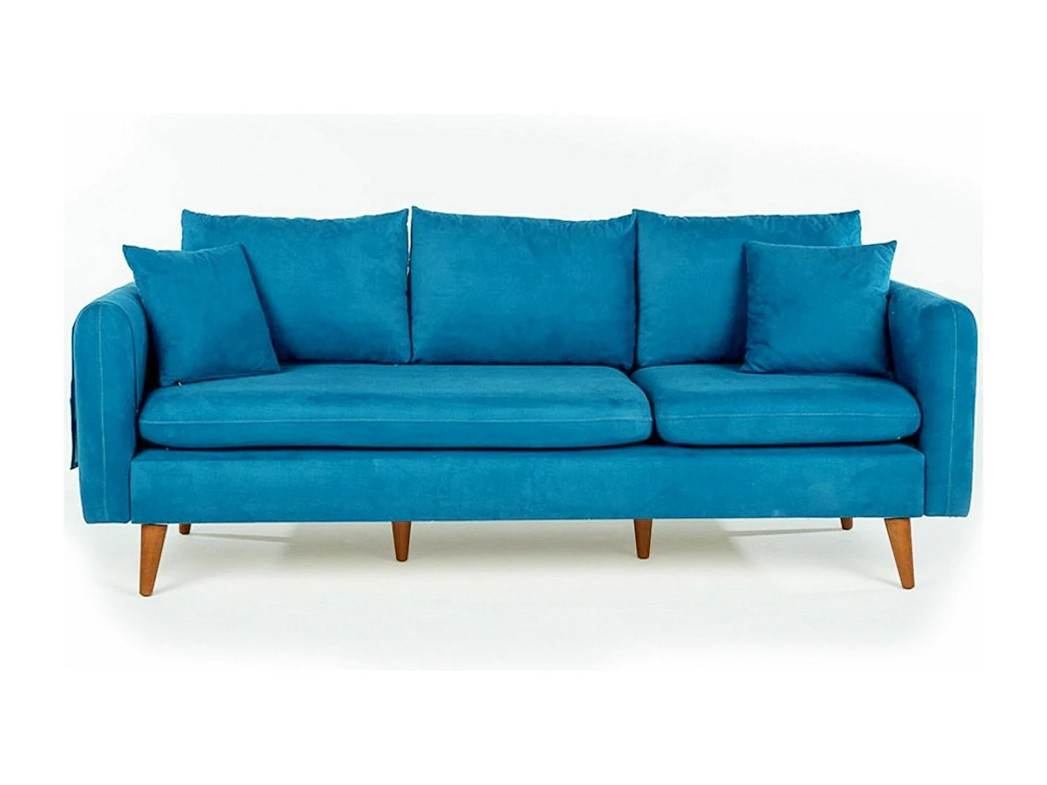 Kama blauw fluwelen 3-zitsbank 215 cm