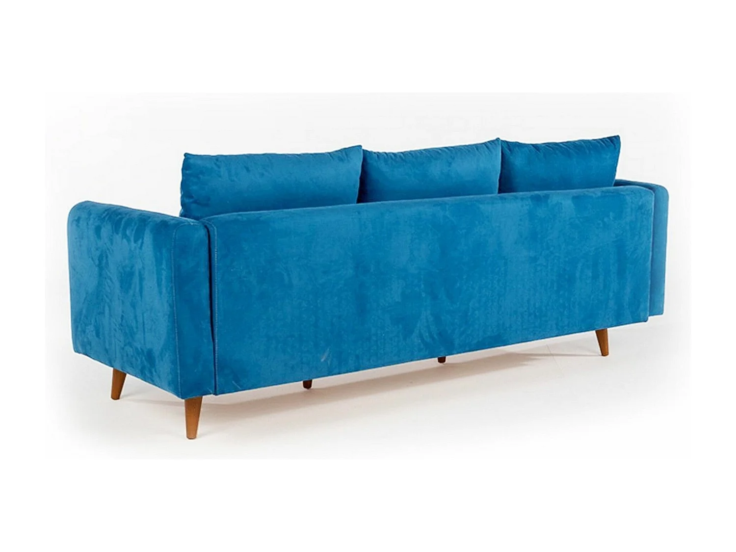 Kama blauw fluwelen 3-zitsbank 215 cm