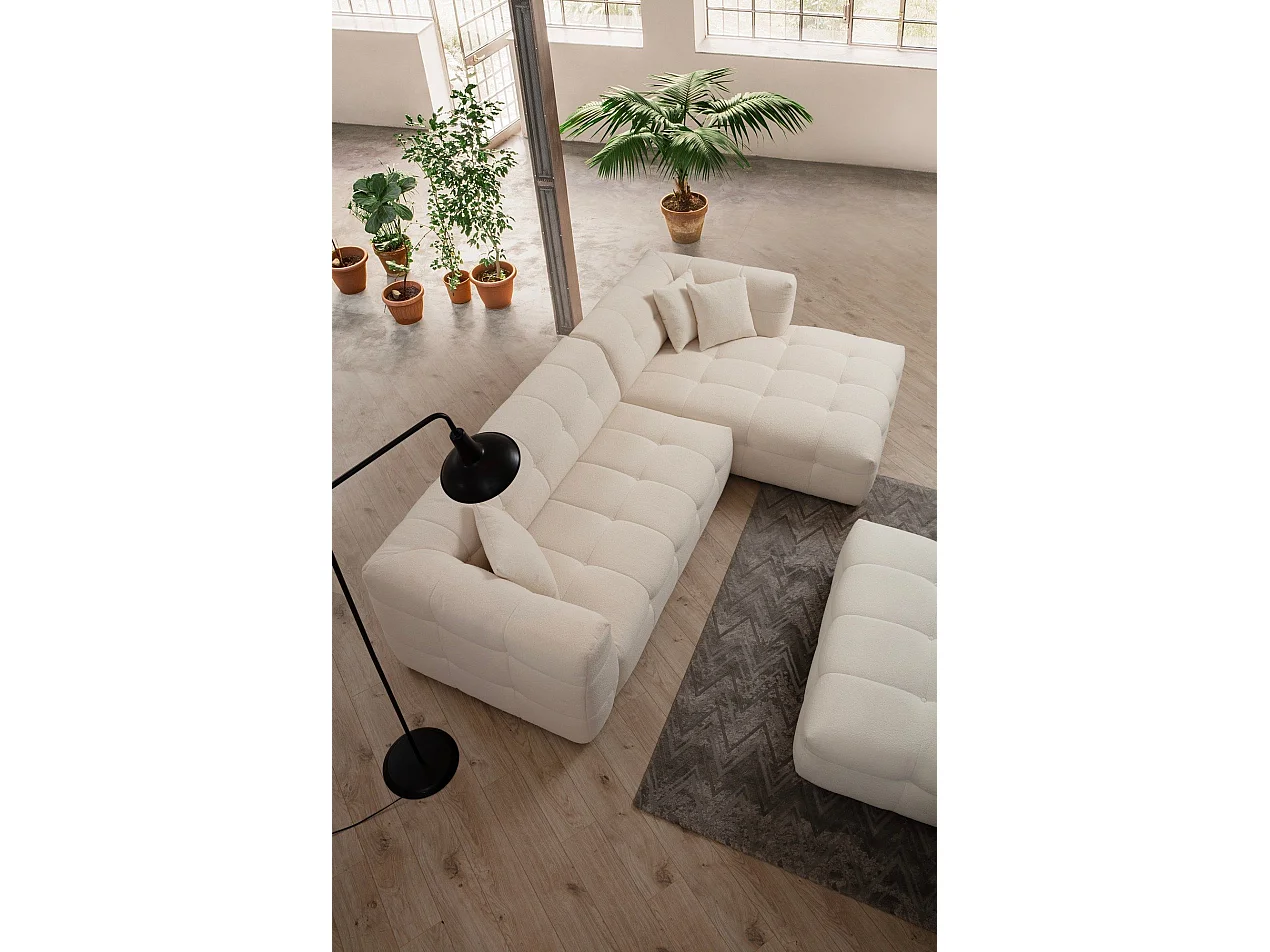 Sofá rinconero Altadena 406, De color marrón claro, 300x150x72cm