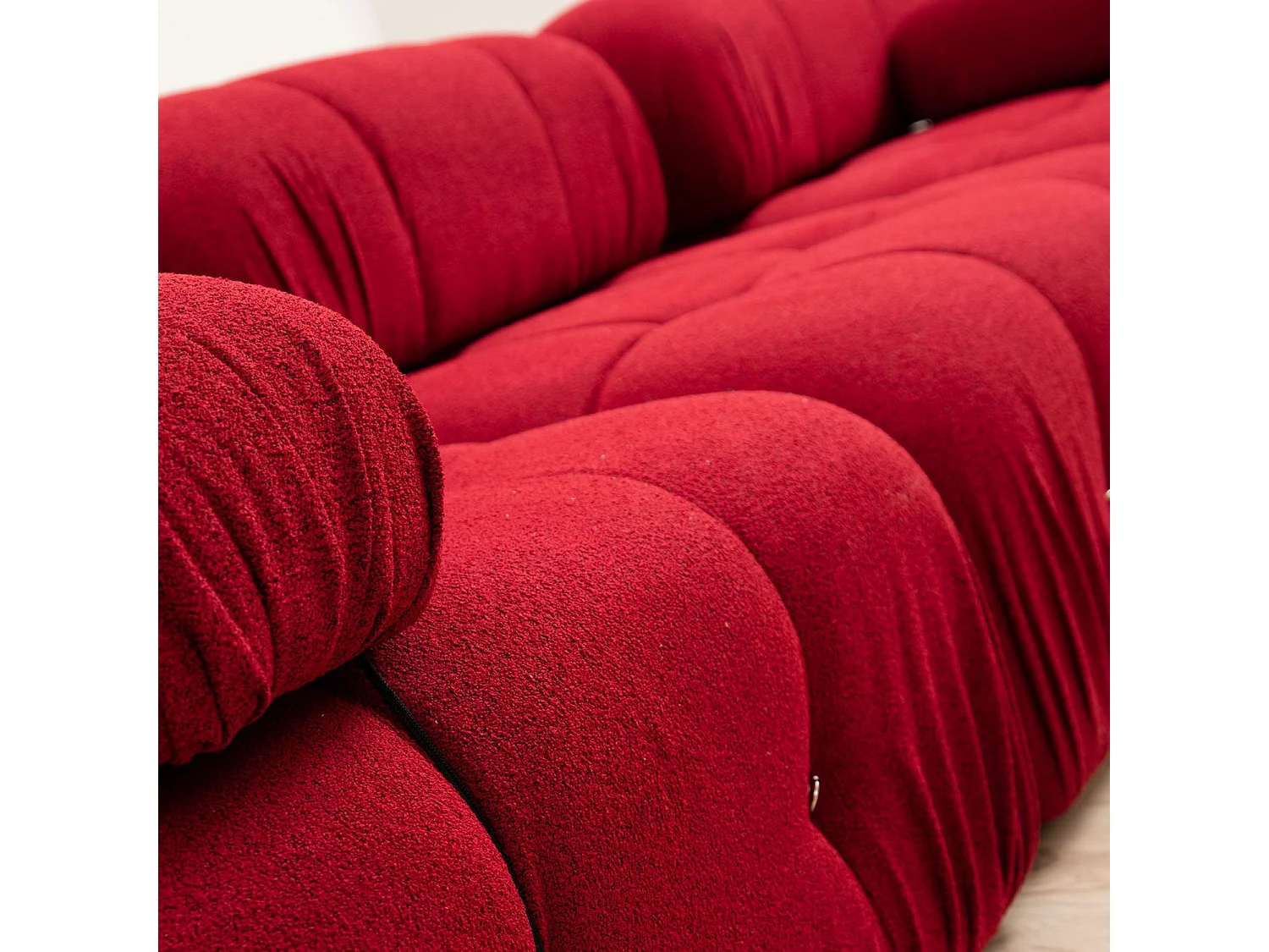Sofá rinconero modular Altadena A101, Rojo, 288x190x75cm