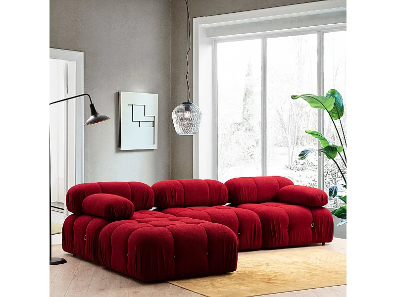 Divano angolare componibile Altadena A101, Rosso, 288x190x75cm