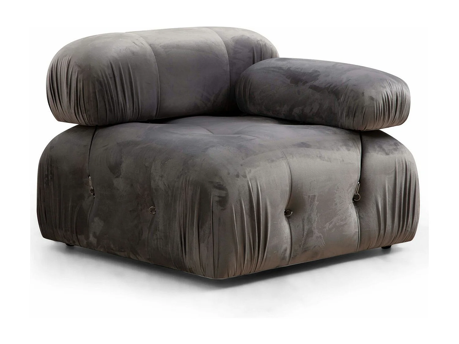 Canapé modulable 3 places Nourhane Velours Gris