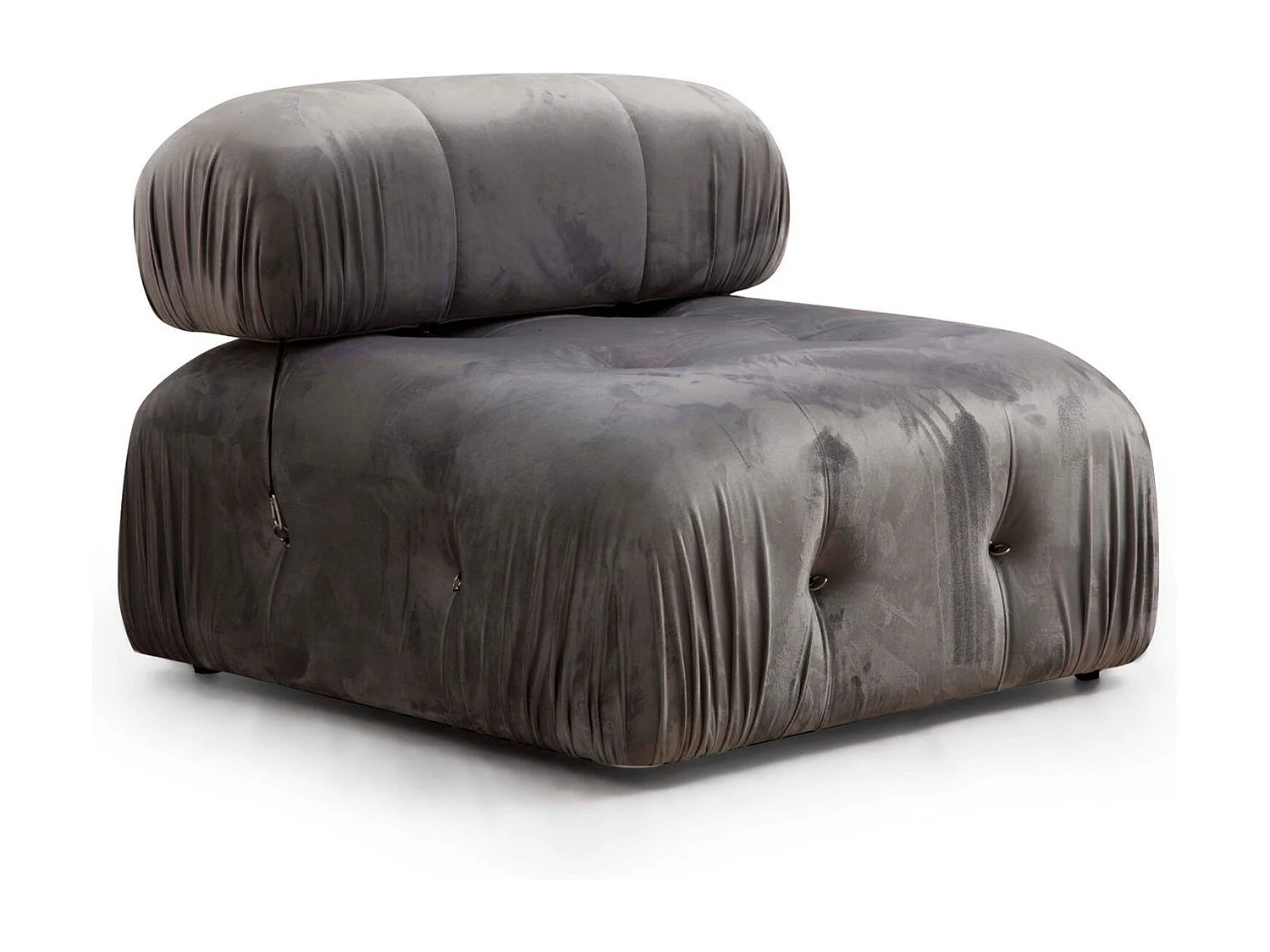 Canapé modulable 3 places Nourhane Velours Gris