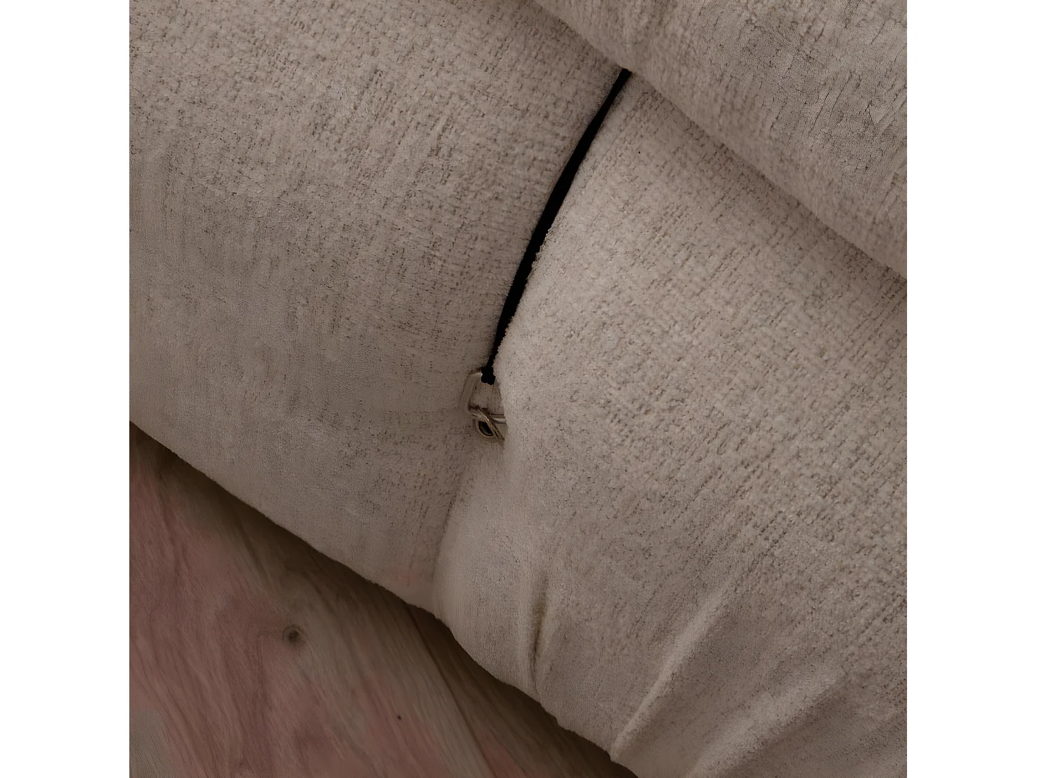 Canapé modulable 3 places Nourhane Tissu Crème