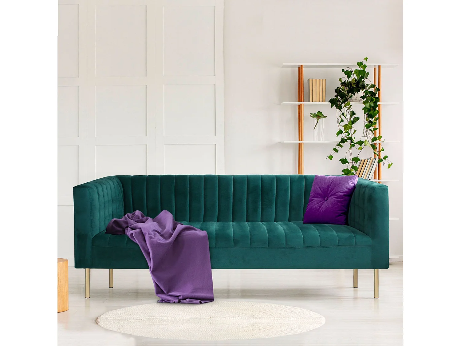 Moderne 3-Sitzer Sofa aus Grünen Samt Sacramento Stilvoll und Elegant
