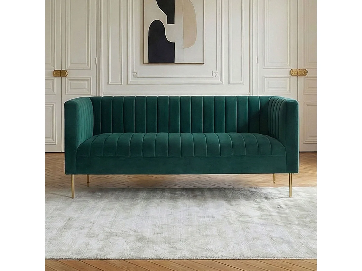 Moderne 3-Sitzer Sofa aus Grünen Samt Sacramento Stilvoll und Elegant