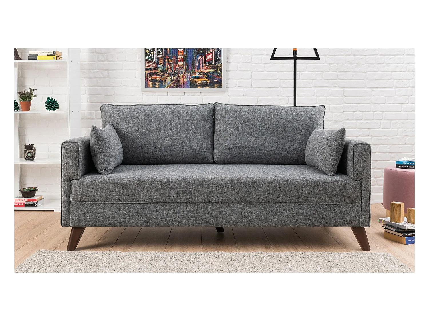 Canapé 2 places Hermoso Tissu Gris