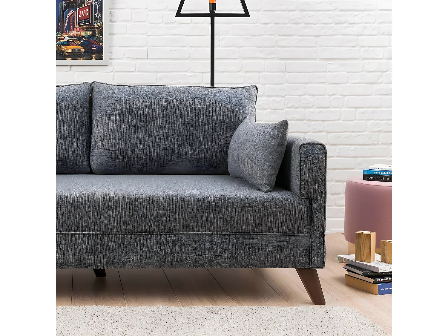 Canapé 2 places Hermoso Tissu Gris