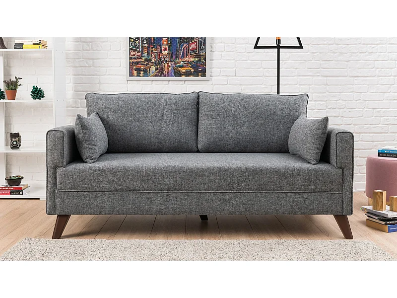 Canapé 2 places Hermoso Tissu Gris