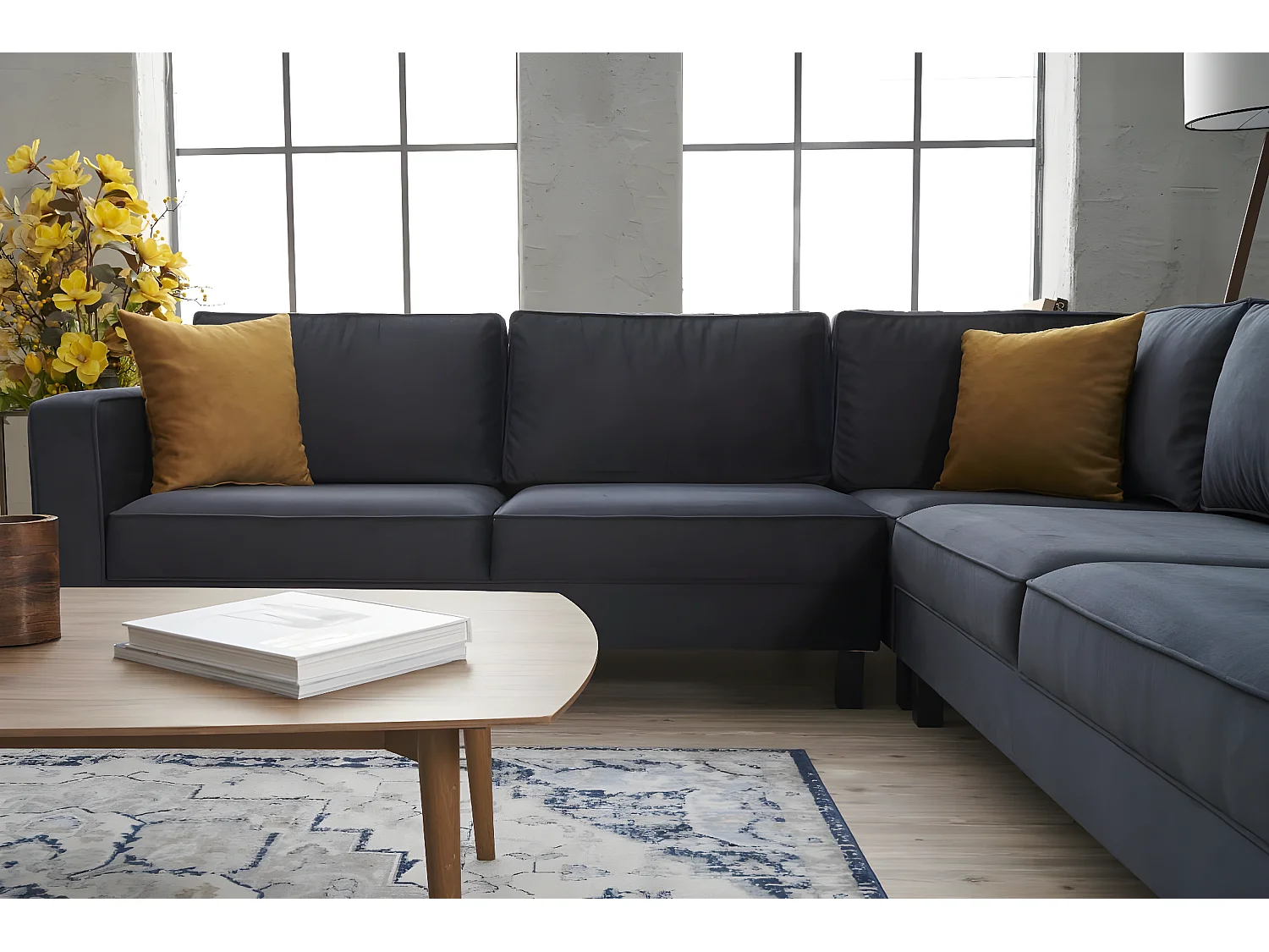 Sofá rinconero Altadena 324, Gris, 258x258x83cm