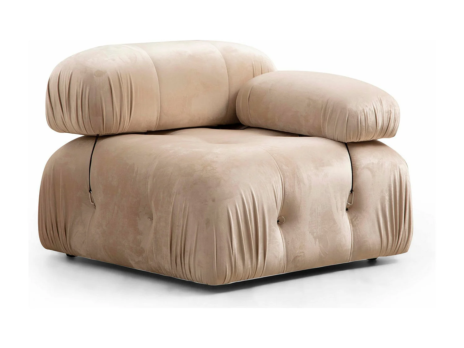 Canapé d'angle modulable et transformable Nourhane Velours Beige