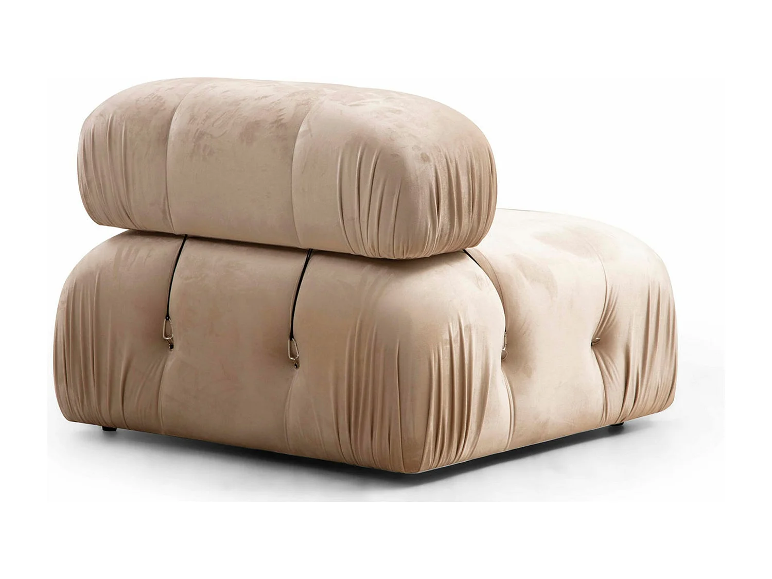 Canapé d'angle modulable et transformable Nourhane Velours Beige