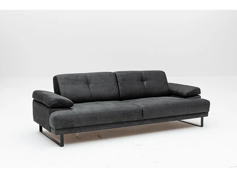 Sofá Altadena 157, Gris, 239x99x83cm, Tapiz, Patas: Metal