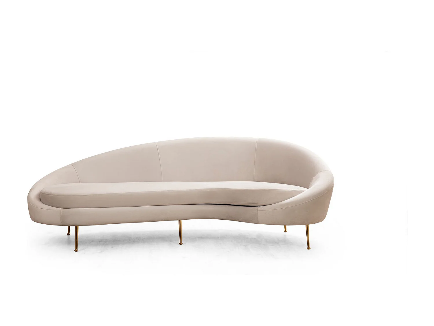 Canapé d'angle à droite avec 2 coussins Santorin Velours Beige