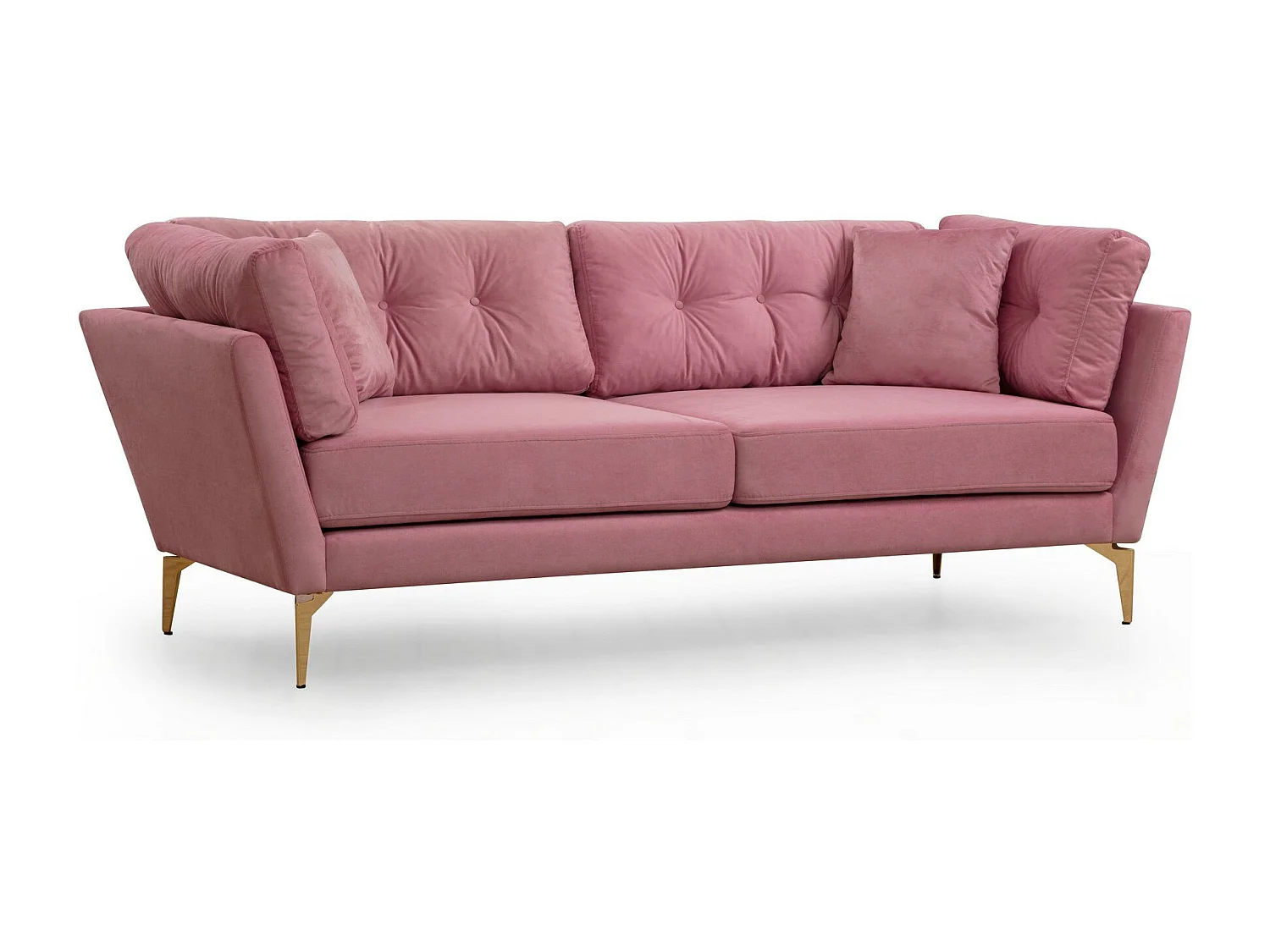 Sofá Altadena 186, Rosa, 214x90x84cm, Tapiz, Patas: Metal, Parcialmente montado