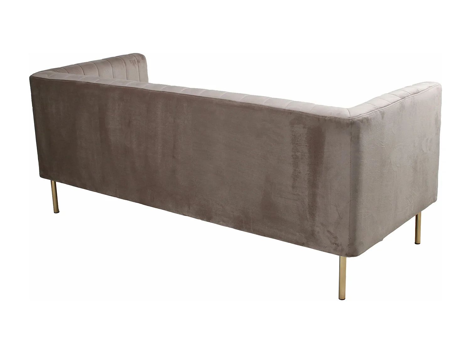 Canapé moderne 3 places à coutures verticales Sacramento Velours Taupe