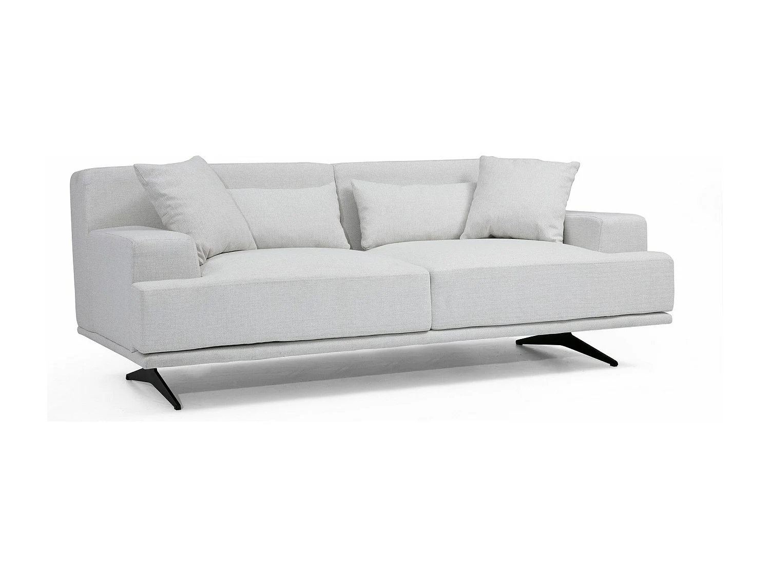 Sofá Altadena 407, De color marrón claro, 200x110x80cm, Tapiz, Patas: Metal