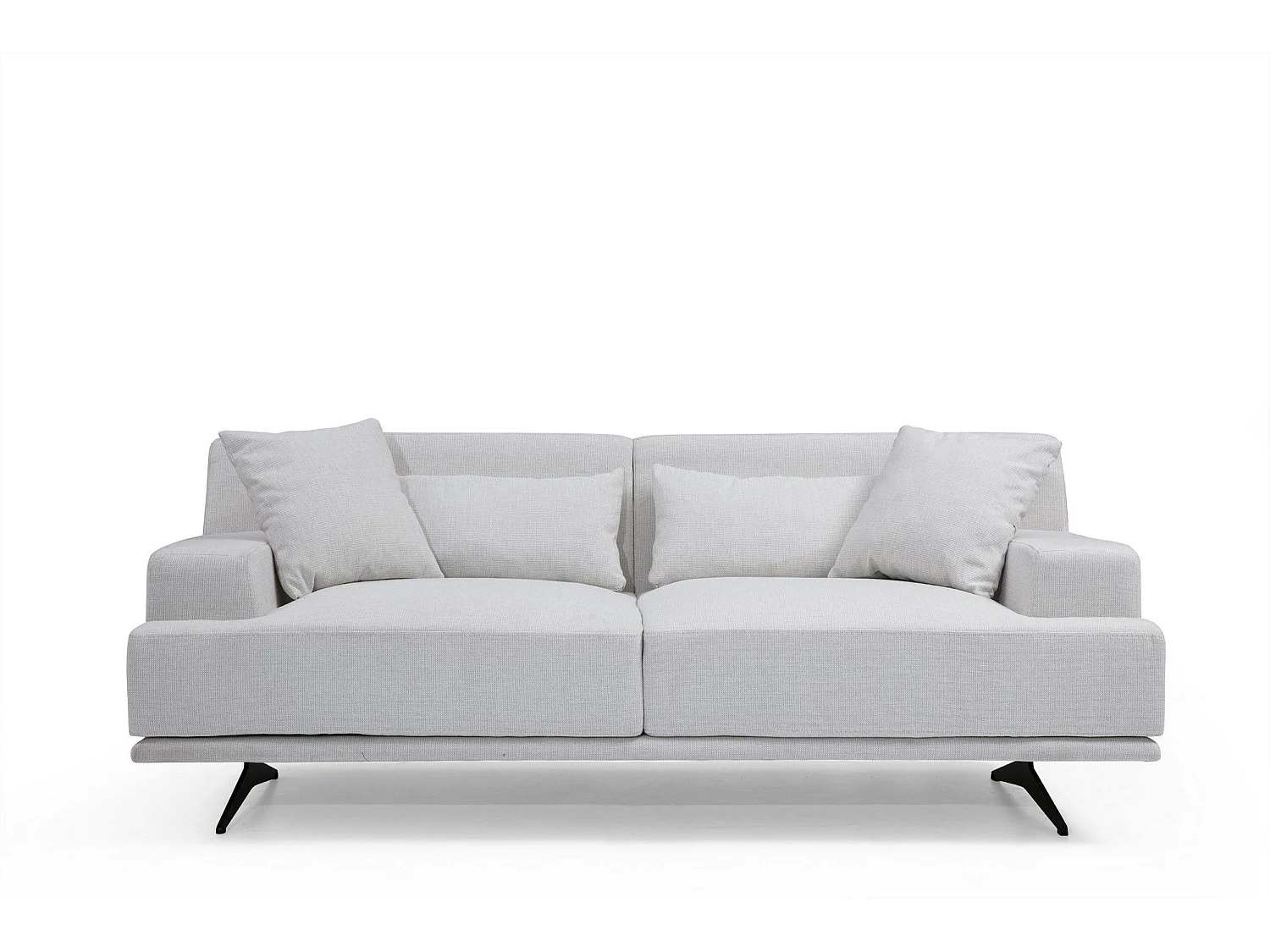 Canapé 2 places avec 4 coussins Ravina Tissu Beige