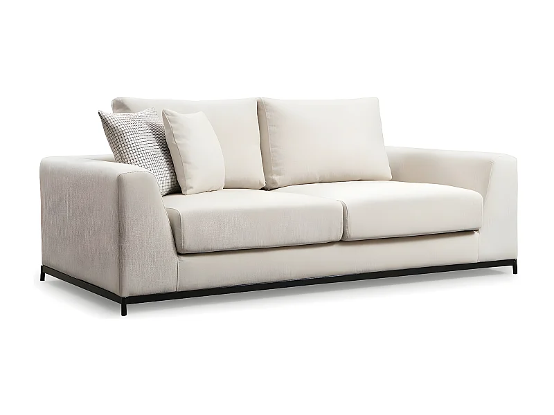 Sofá Altadena 426, De color marrón claro, 201x102x84cm, Tapiz, Patas: Metal