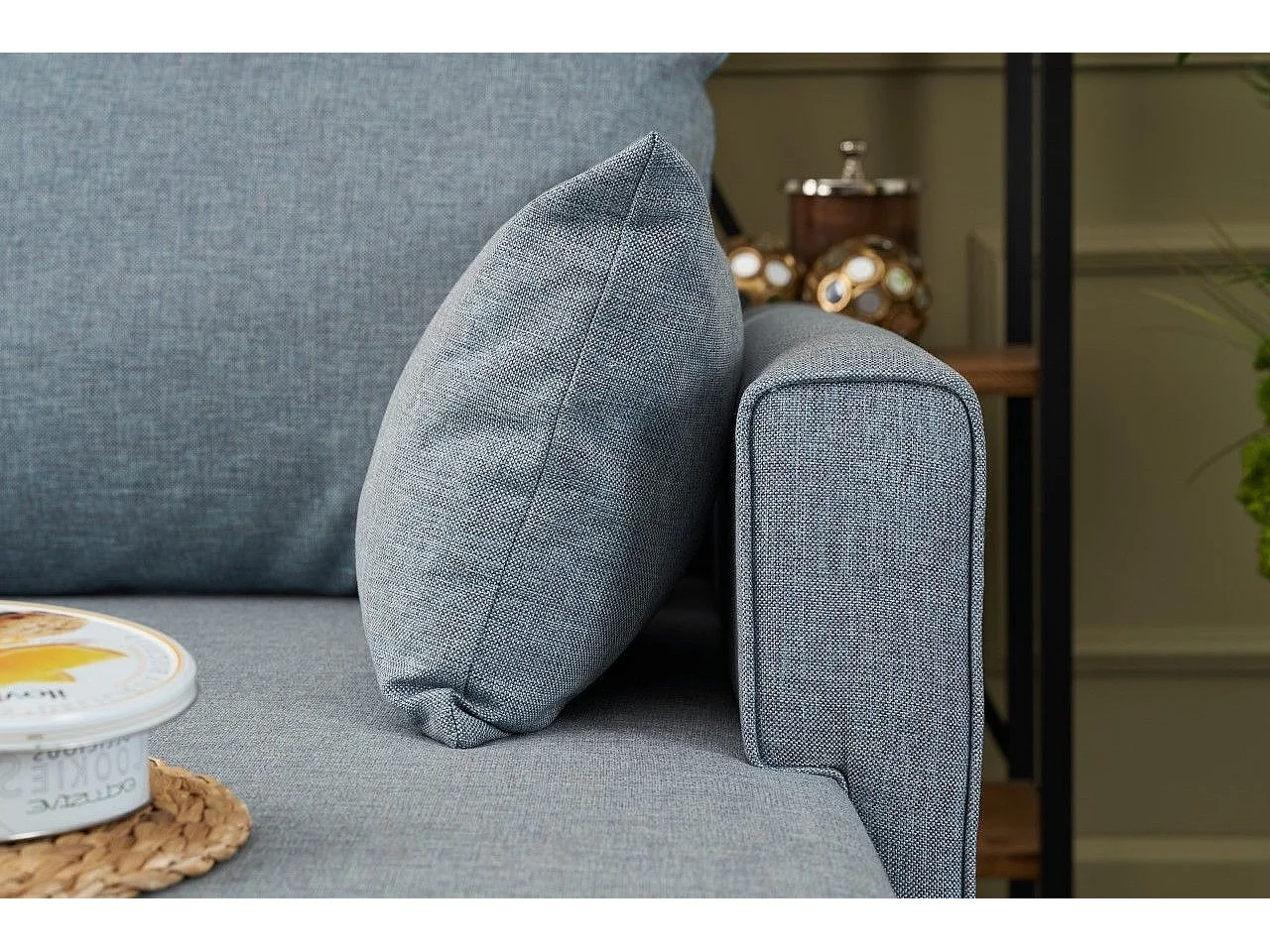 Sofá rinconero Altadena B104, Azul, 275x165x85cm