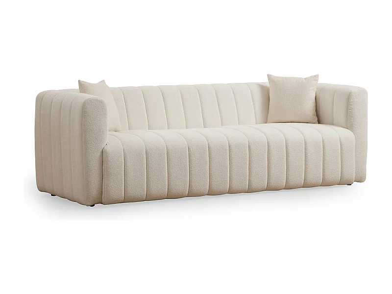 Sofá Altadena 403, De color marrón claro, 225x90x75cm, Tapiz, Patas: Plástico