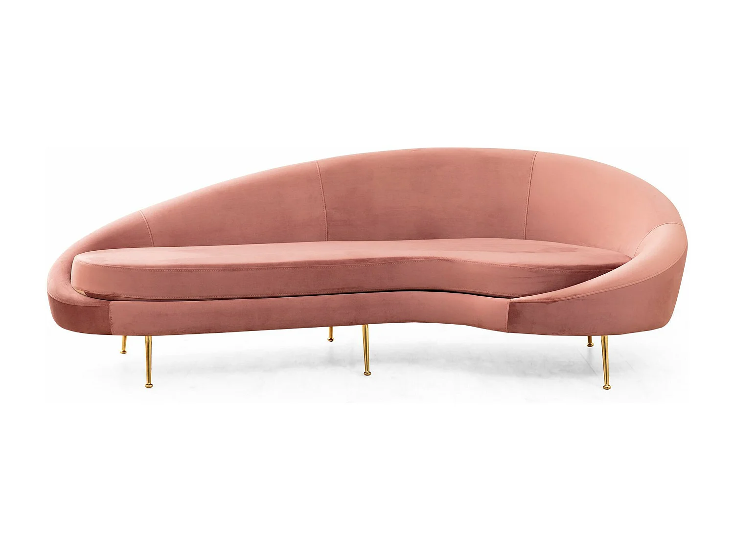 Sofá Altadena 103, Rosa, 255x120x85cm, Tapiz, Patas: Metal