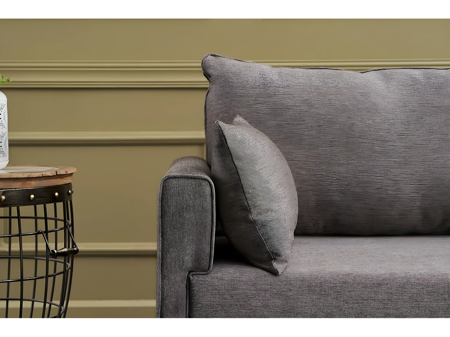 Sofá Altadena B103, Marrón, 208x81x85cm, Tapiz, Patas: Plástico