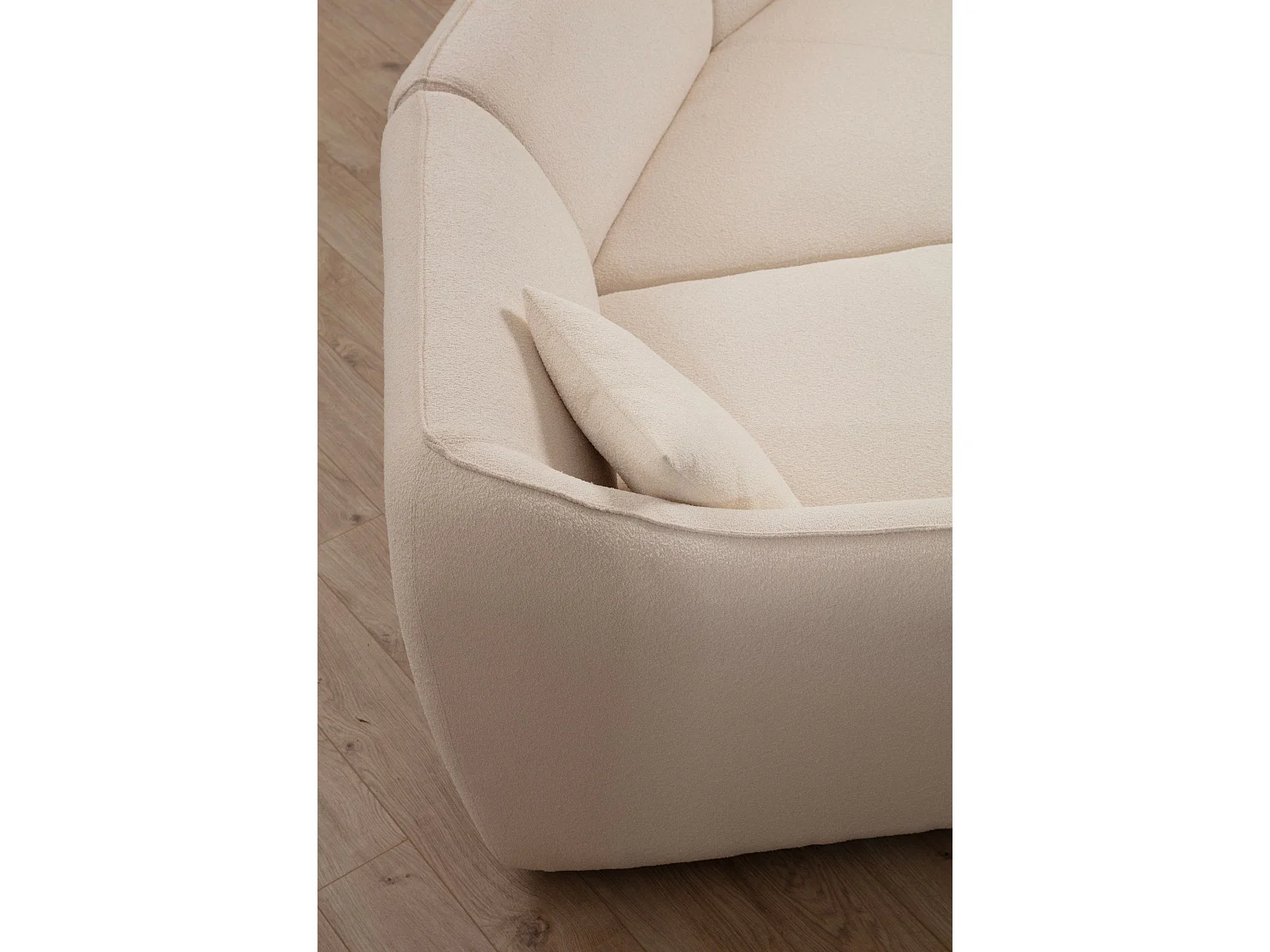 Canapé 5 places Kanto Velours Blanc crème