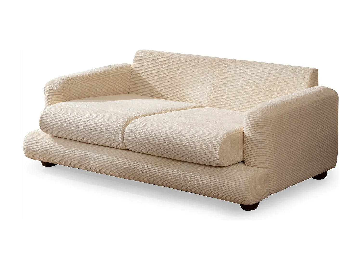 Canapé 2 places Jarek Velours côtelé Beige