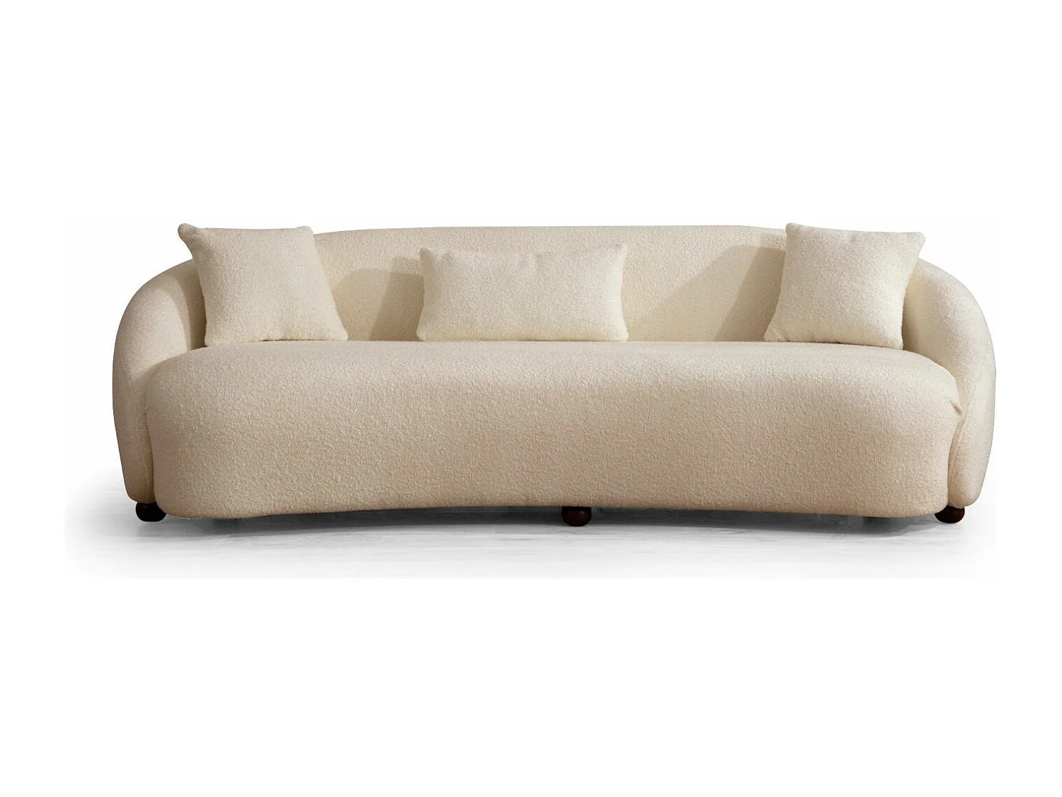 Canapé 3 places avec 2 coussins Motta Tissu Blanc crème