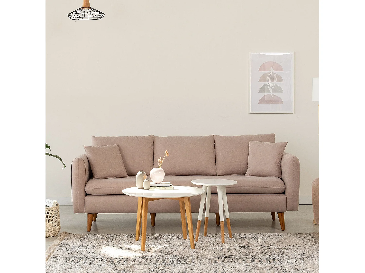 Canapé 3 places Meganisi Velours Taupe