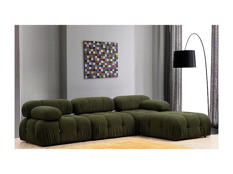 Sofá rinconero modular Altadena A101, Verde, 288x190x75cm
