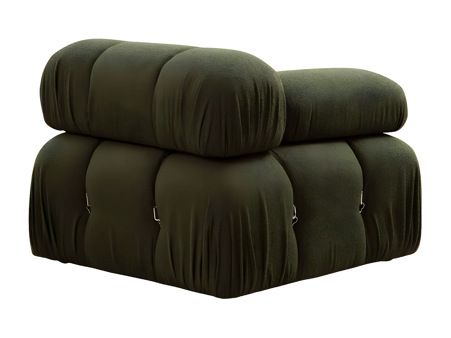 Canapé d'angle modulable et transformable Nourhane Tissu Vert