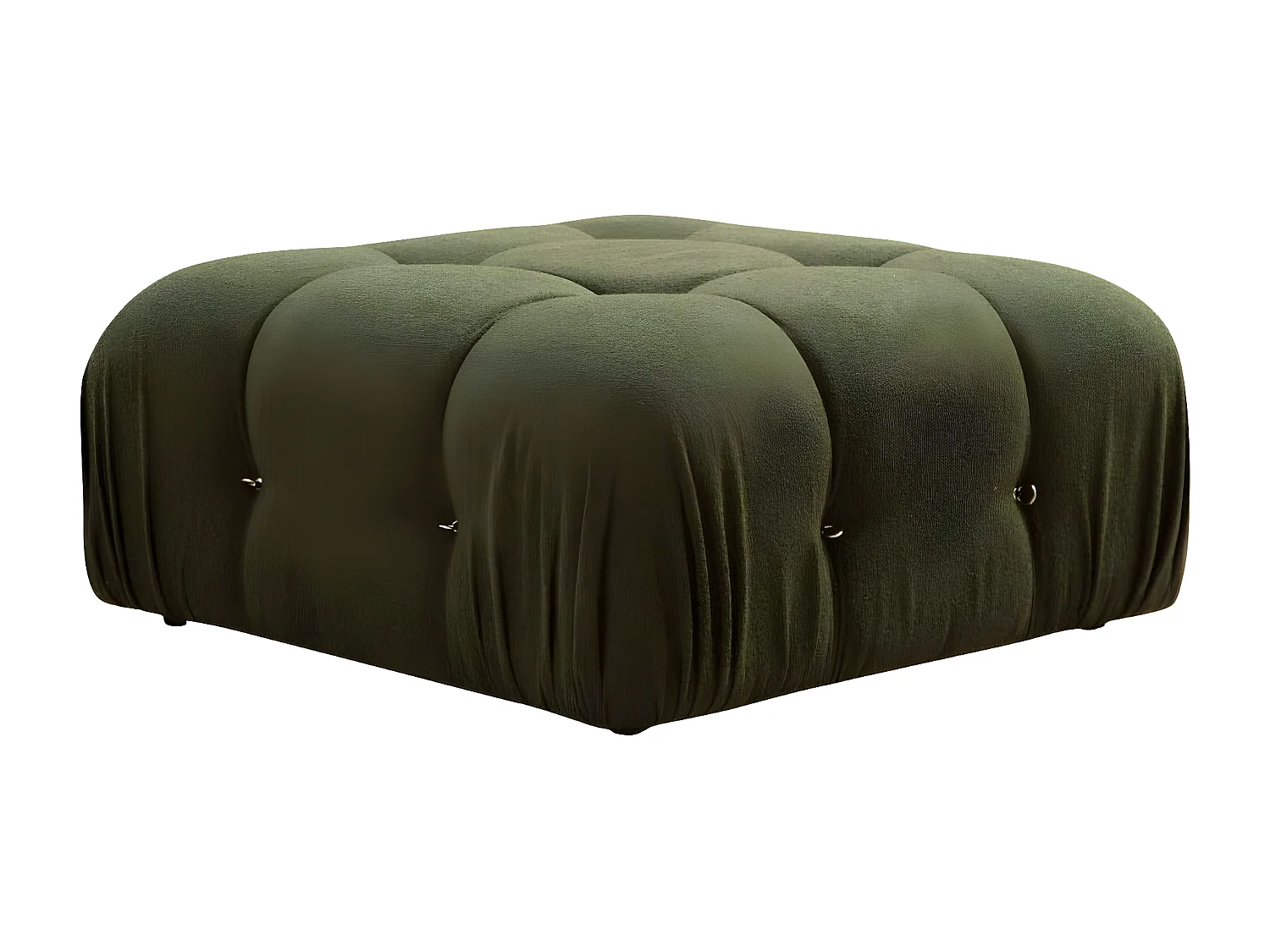 Canapé d'angle modulable et transformable Nourhane Tissu Vert