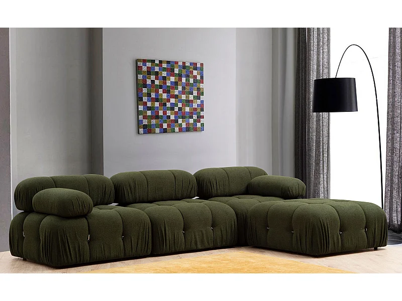 Divano angolare componibile Altadena A101, Verde, 288x190x75cm