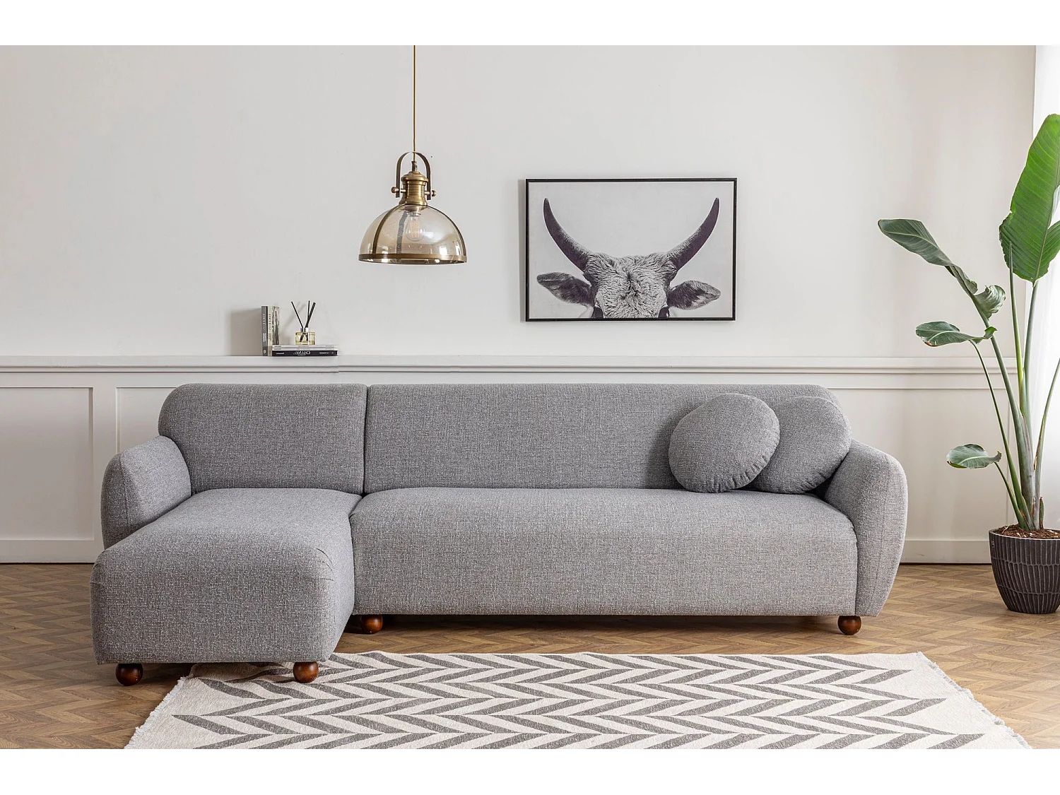 Sofá rinconero Altadena 189, Gris, 273x162x86cm