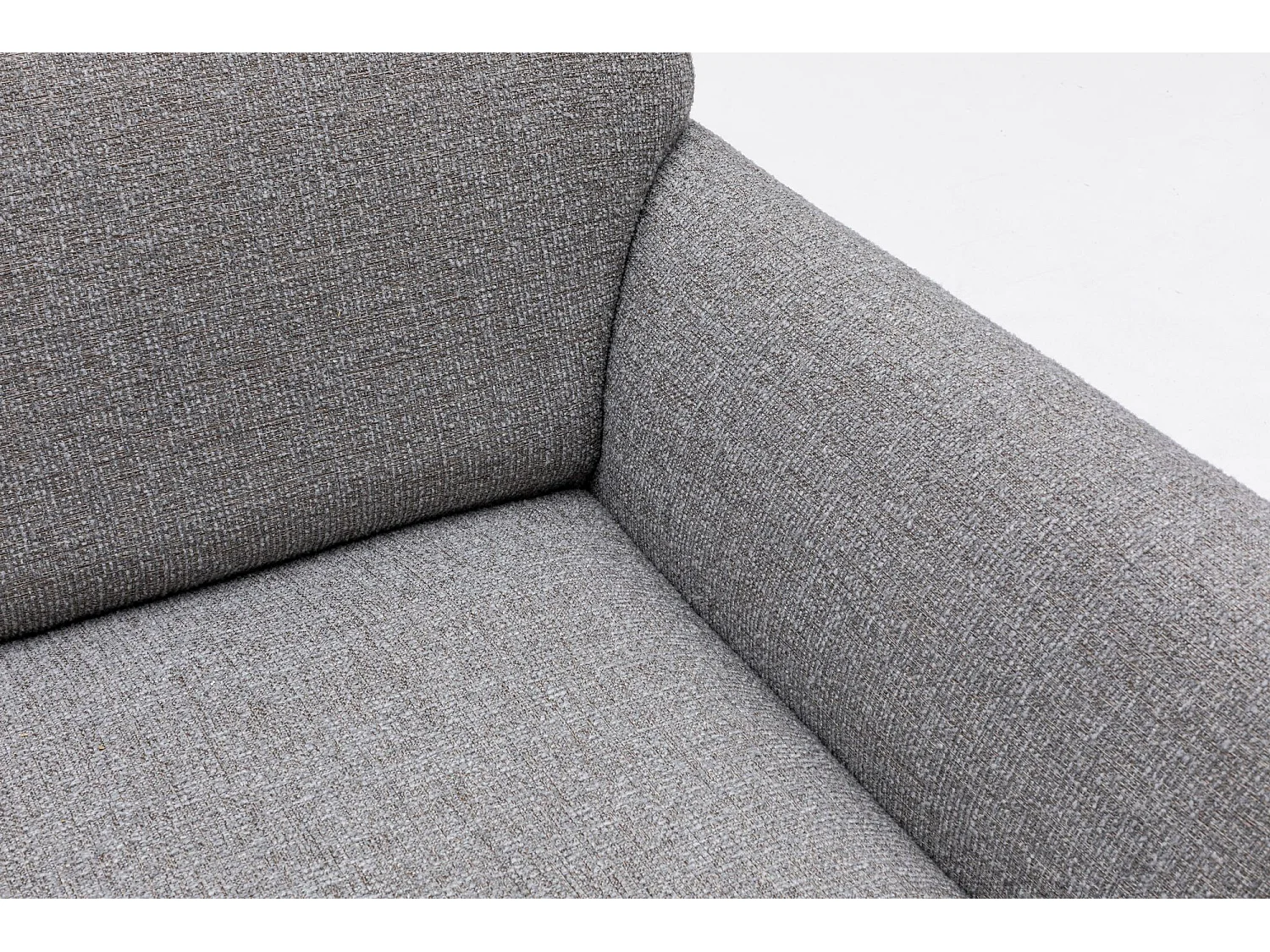 Canapé d'angle gauche avec 2 coussins Irek Tissu Gris clair