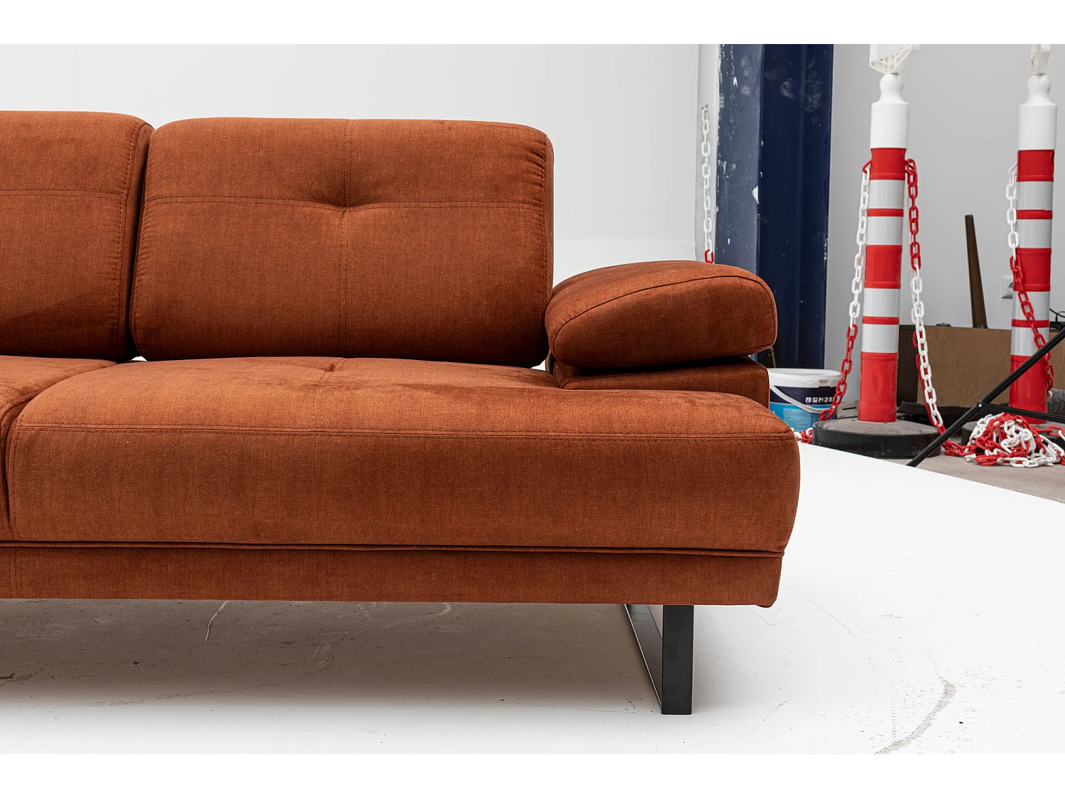 Sofá Altadena 158, Rojo, 199x99x83cm, Tapiz, Patas: Metal