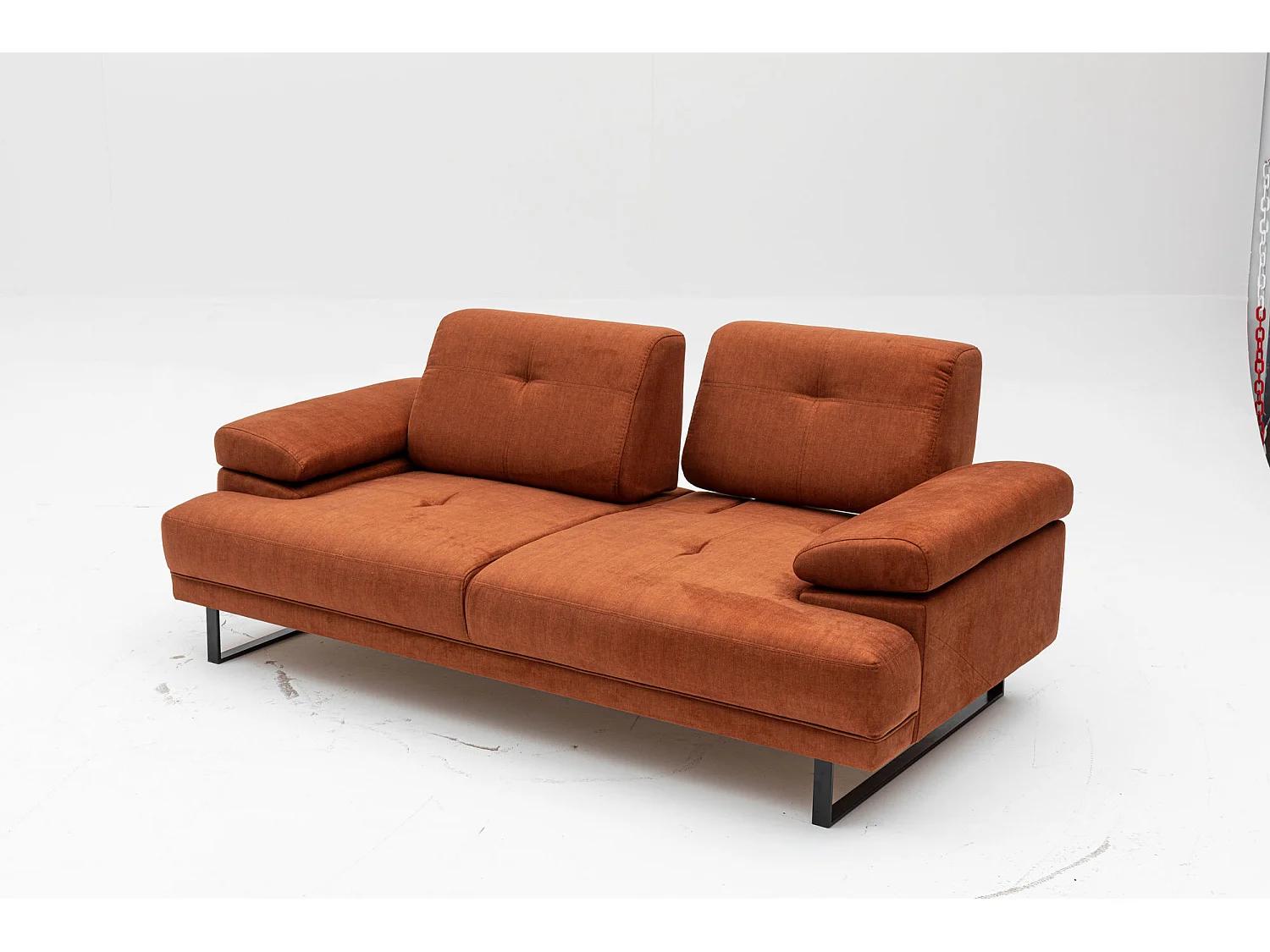 Sofá Altadena 158, Rojo, 199x99x83cm, Tapiz, Patas: Metal