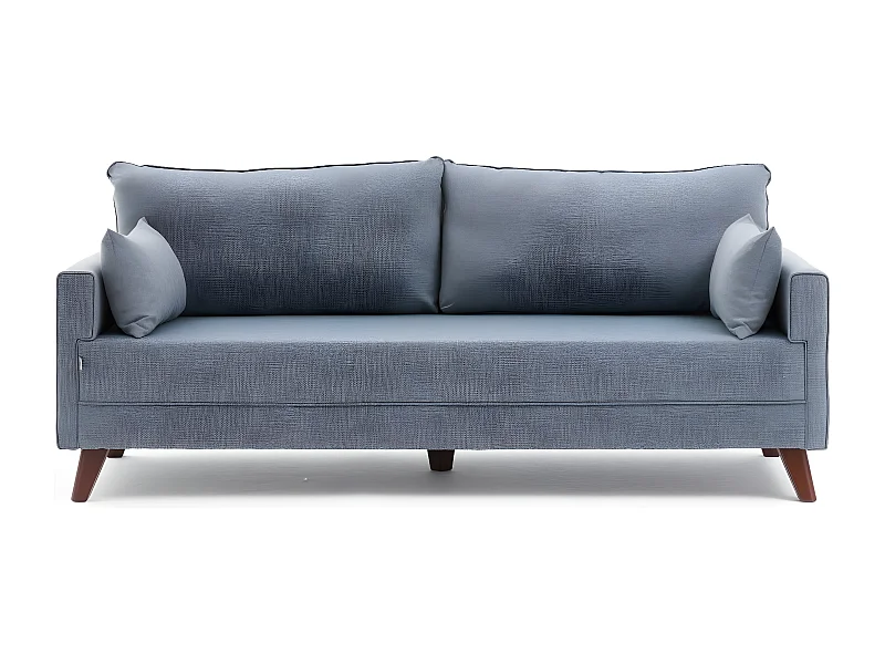 Divano Altadena B103, Blu, 208x81x85cm, Arazzo, Gambe: Plastica