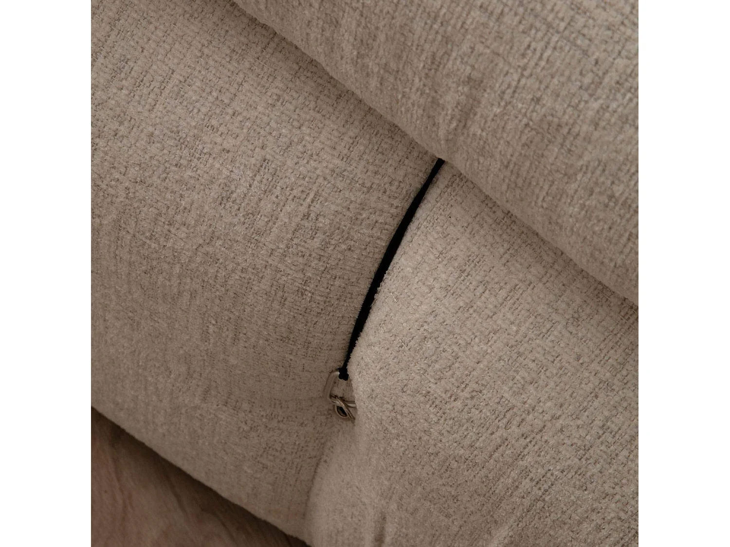 Canapé d'angle modulable et transformable Nourhane Tissu Crème