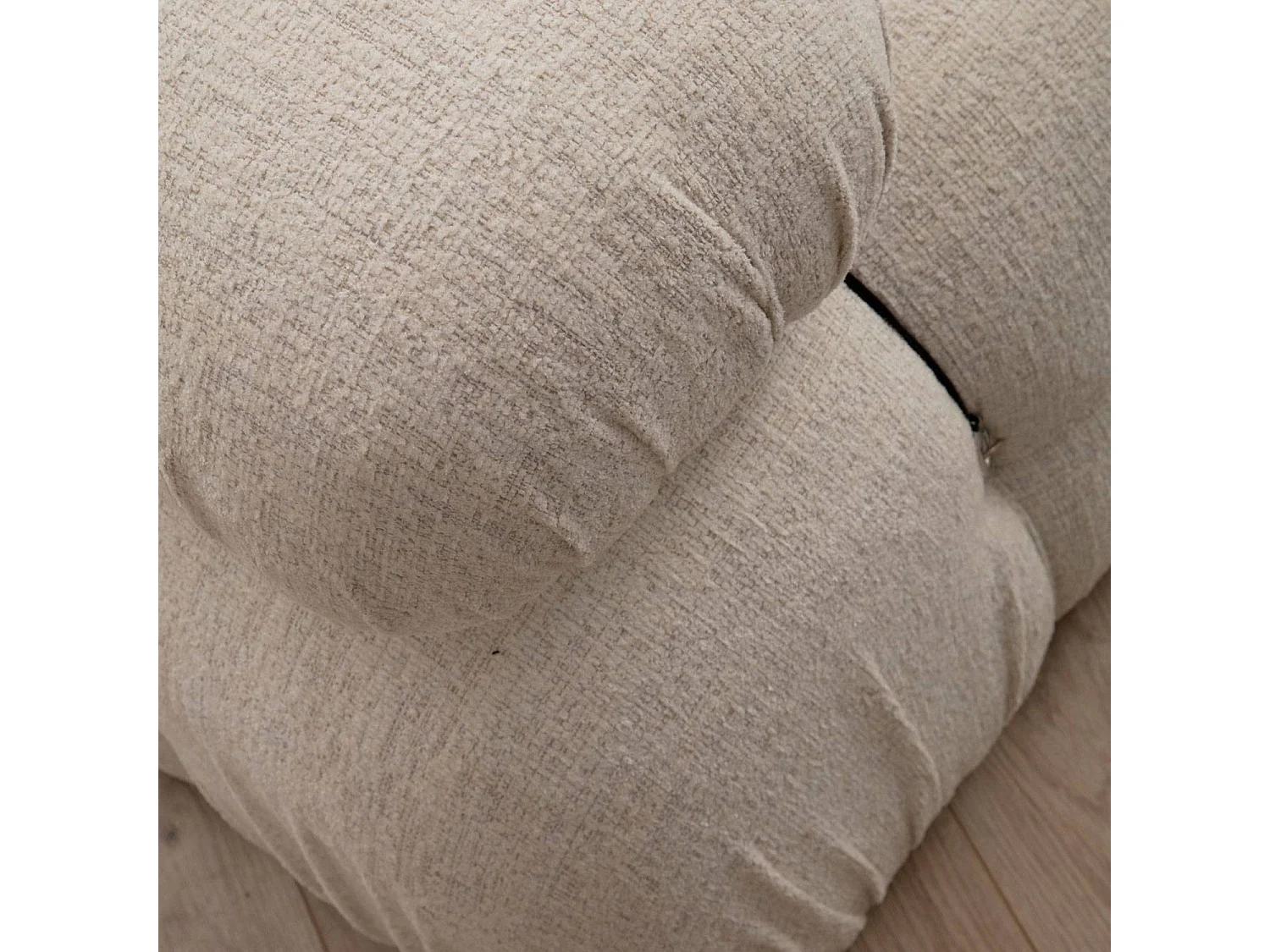 Canapé d'angle modulable et transformable Nourhane Tissu Crème