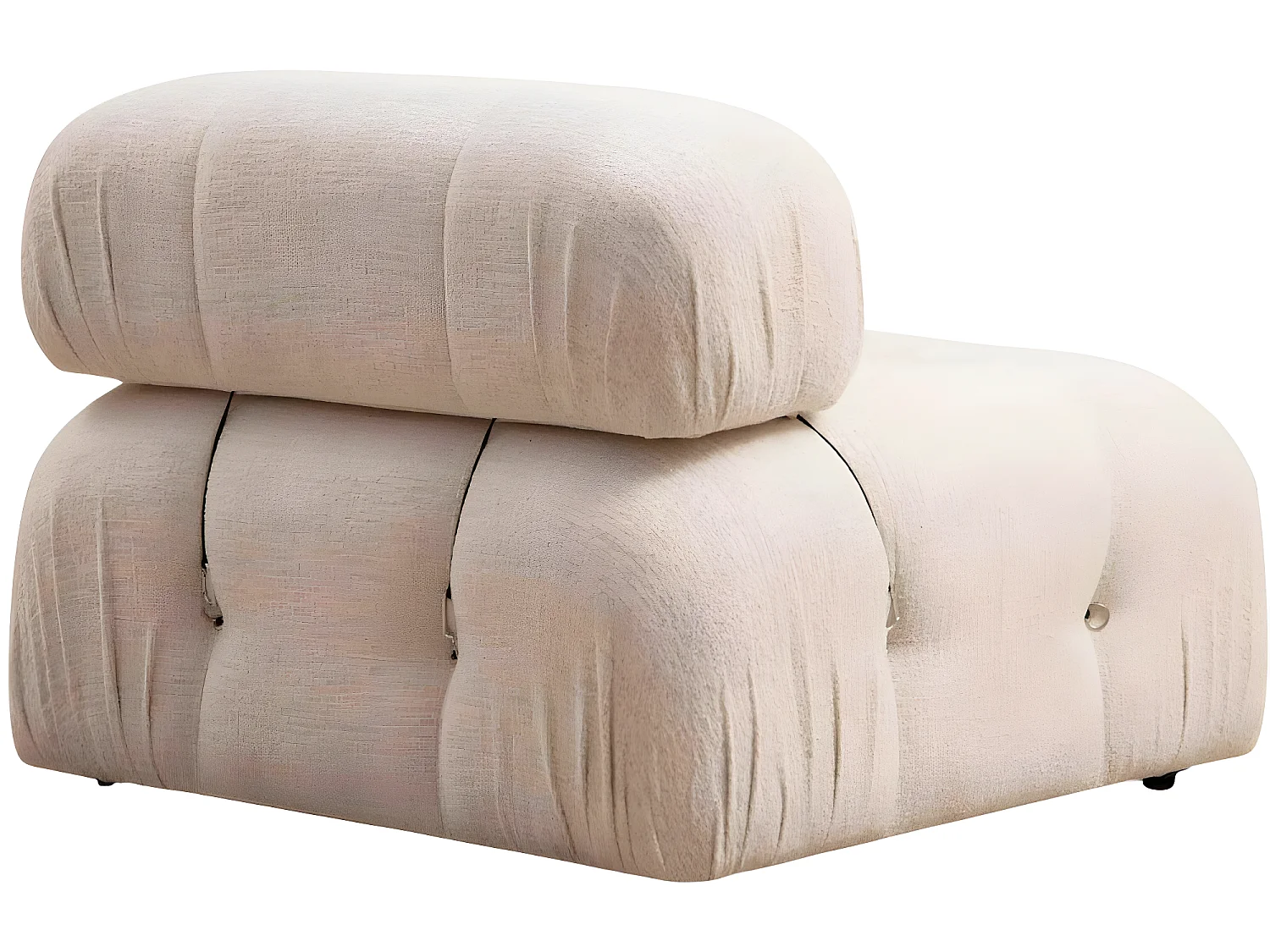 Canapé d'angle modulable et transformable Nourhane Tissu Crème